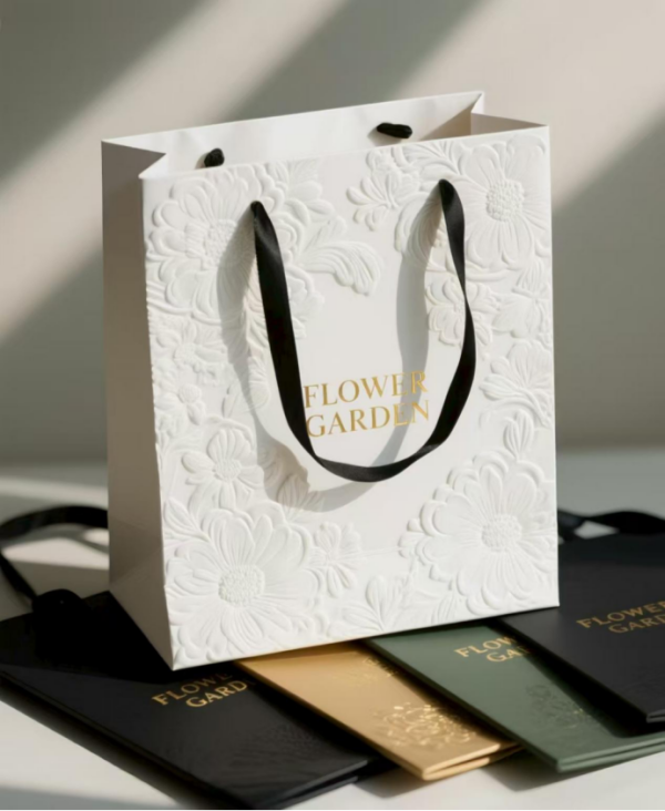 Relief floral custom tote bag