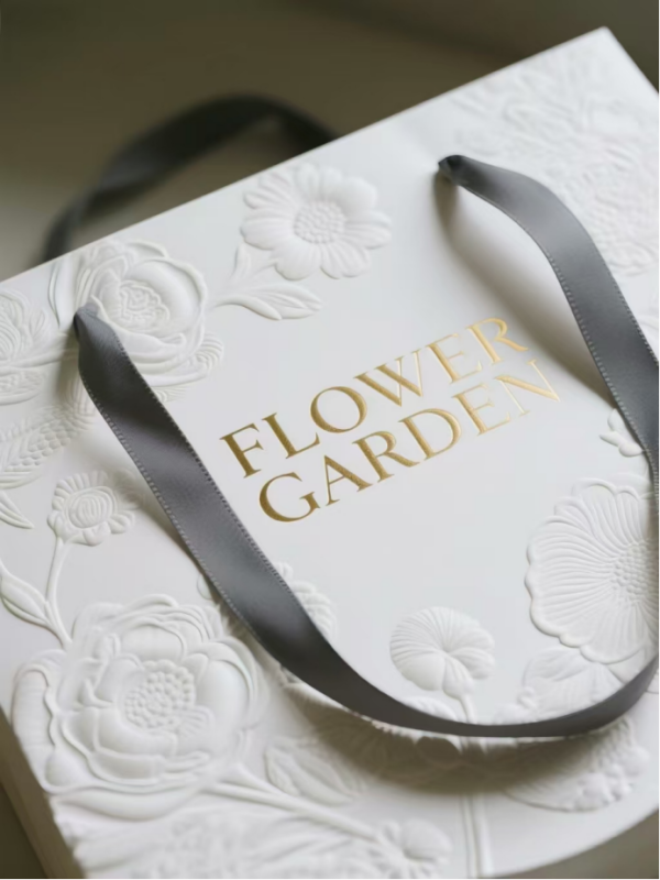 Relief floral custom tote bag - Image 3