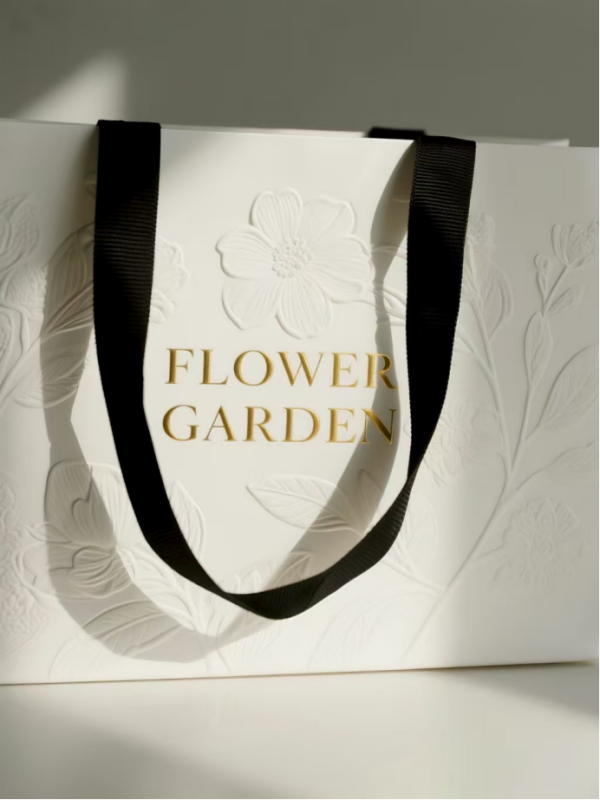 Relief floral custom tote bag - Image 4
