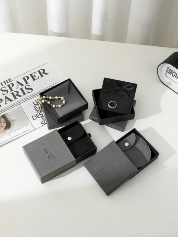 Minimalist style black and white gray jewelry box set