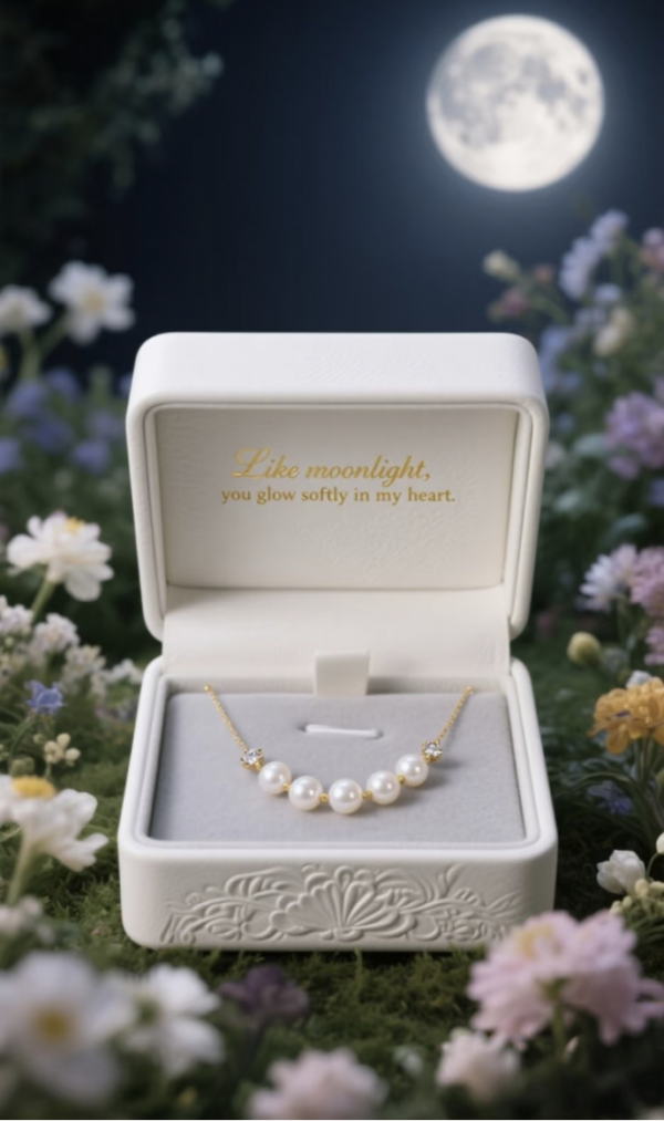 Moonlight series pearl necklace jewelry box